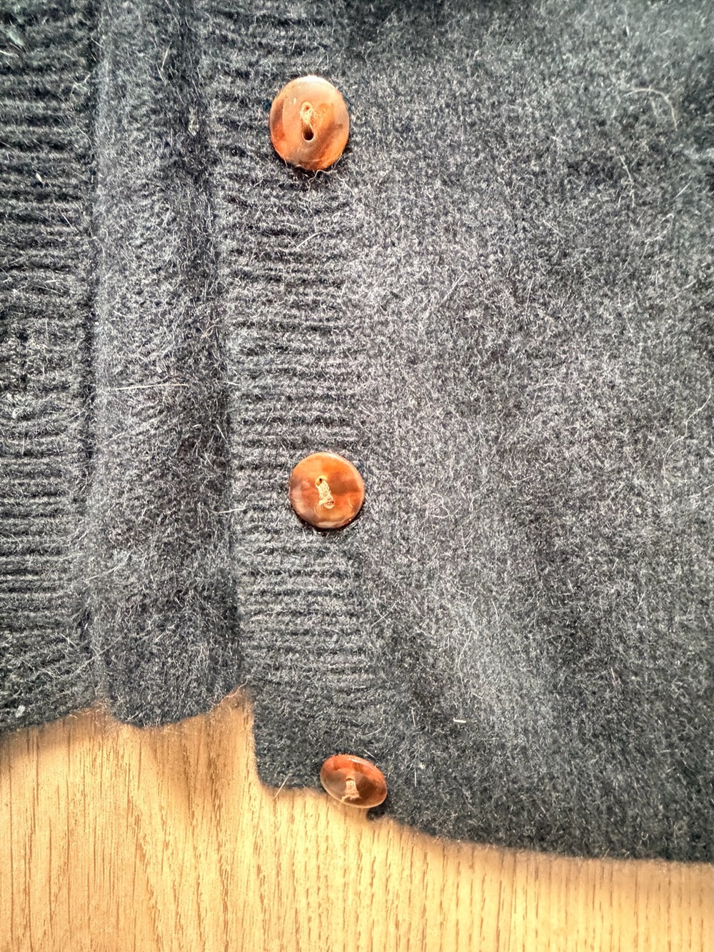 Vintage Canadian Crown Jewels Quality Black Button-Front Cardigan Sweater - Picture 3 of 3